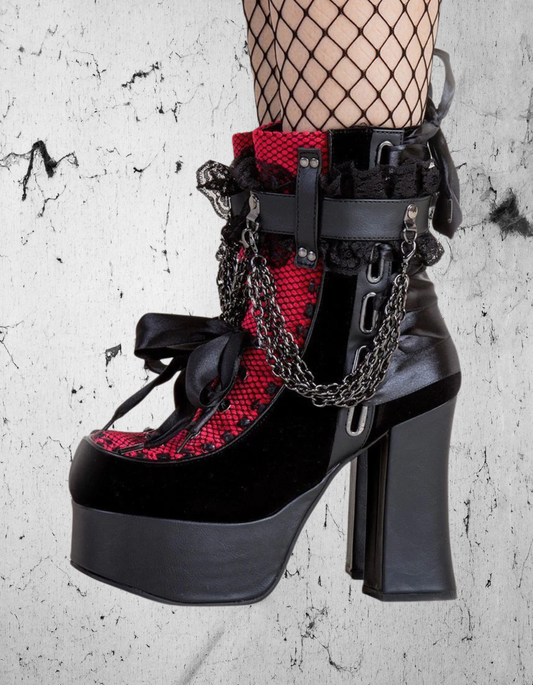 Gotyckie Botki Dark Bloodly Elegance