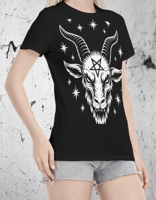 Bawełniana Koszulka Wicca Occult Demon| Gothic-Wicca