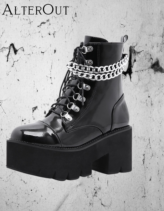 Gotycko-Punkowe Buty na platformie