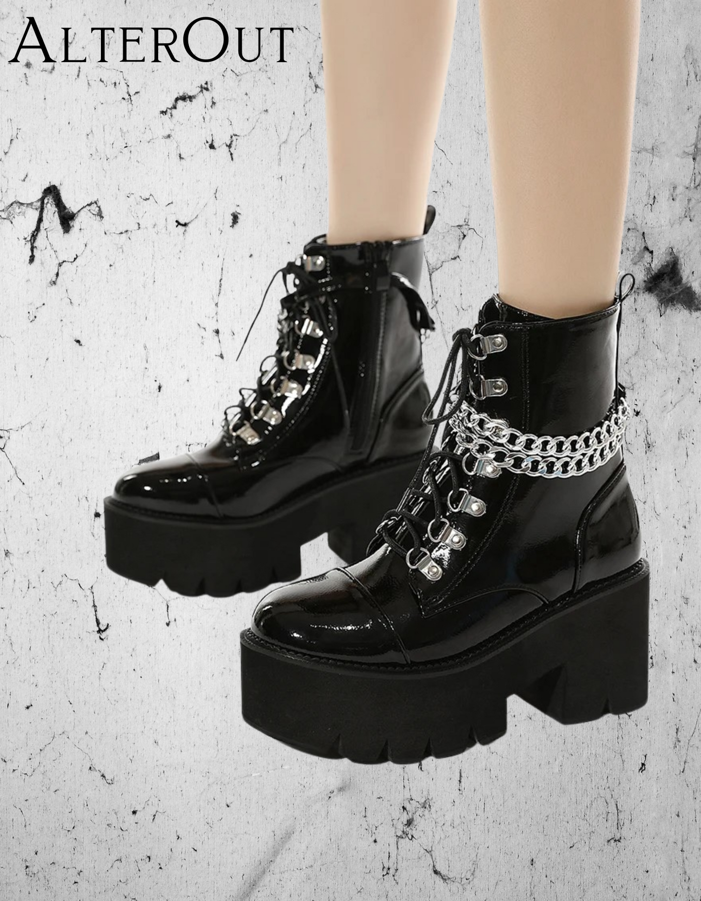 Gotycko-Punkowe Buty na platformie