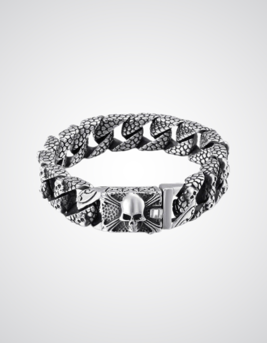 Black Metalowy Pierścień z czaszką Steel Skull Promise