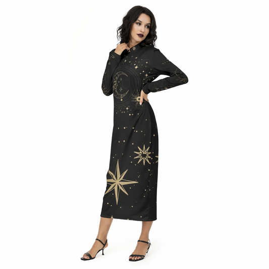 Celestial Gothic Midnight Constellation Dress