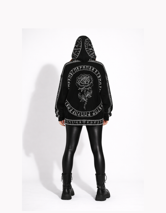 Gotycka Bluza na Zamek - Dark Occult Rune Circle