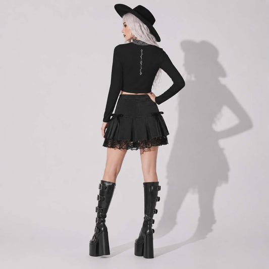 Gotycki Top Astral Rose | Occult Cut-Out Crop Top