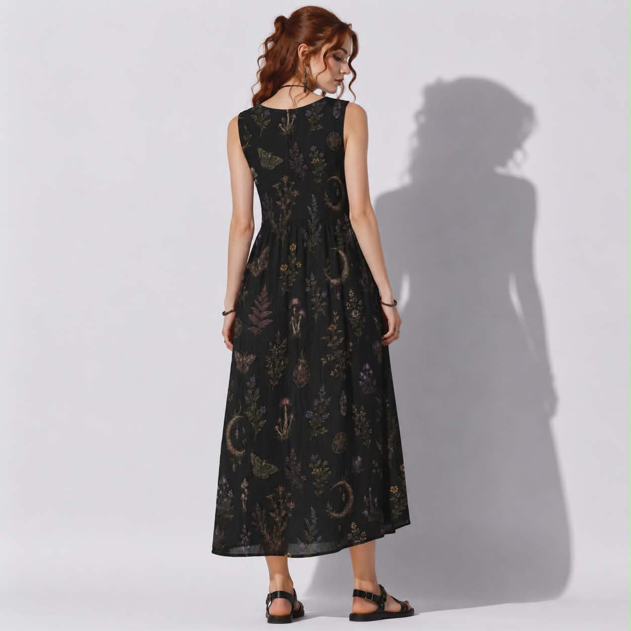 Sukienka Witchmoon Slavic Ritual | Gothic Witchcore Cotton Maxi Dress