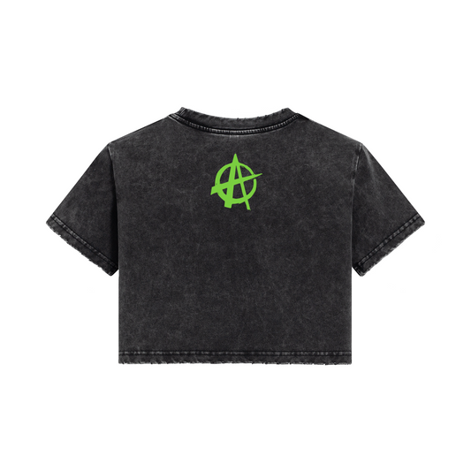 Neon Punk Anarchy Crop Top
