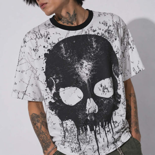 Grunge Reaper Skull T-Shirt | Gothic Alternative Streetwear Tee