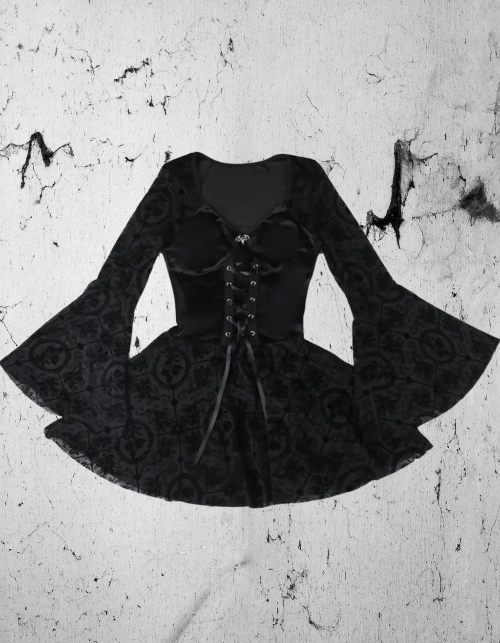 Gotycka Sukienka Mini Black Veil Makabre Dance | Victorian Gothic