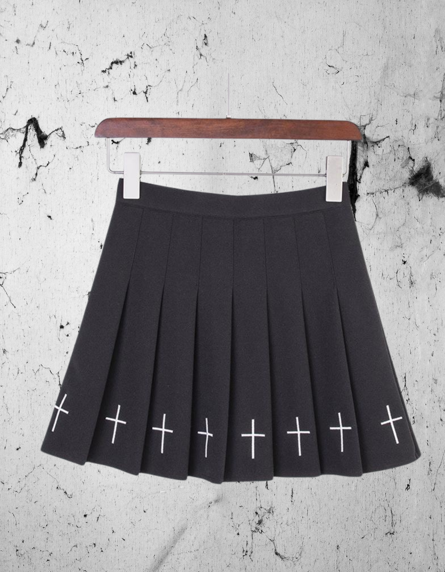 Gotycka Spódnica z haftowanymi krzyżami