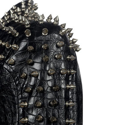 Heavy Metal Pain Armor Studded Leather Jacket