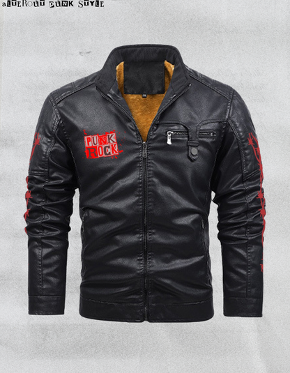 Punk Leather Jacket "Industrial Raw Skeleton"