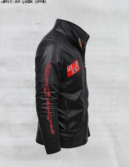 Punk Leather Jacket "Industrial Raw Skeleton"