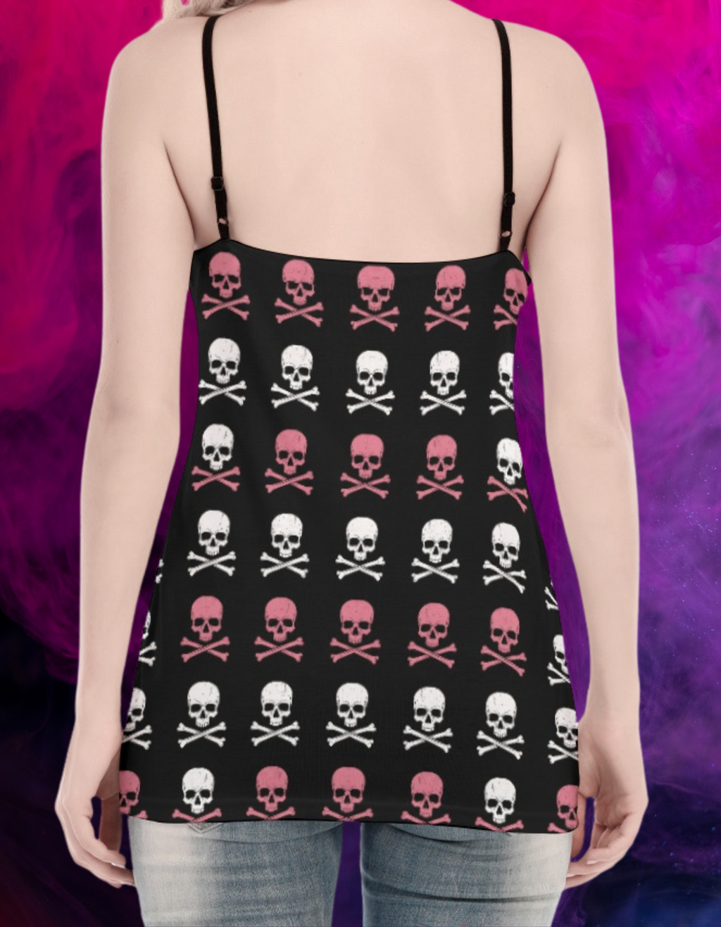Punkowy kombinezon Pink&White Skulls