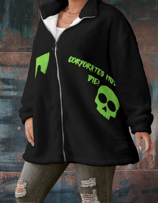 Buntowniczy Polar Punkowy "Corporates Must Die" & "Punk Never Die" – Oversize