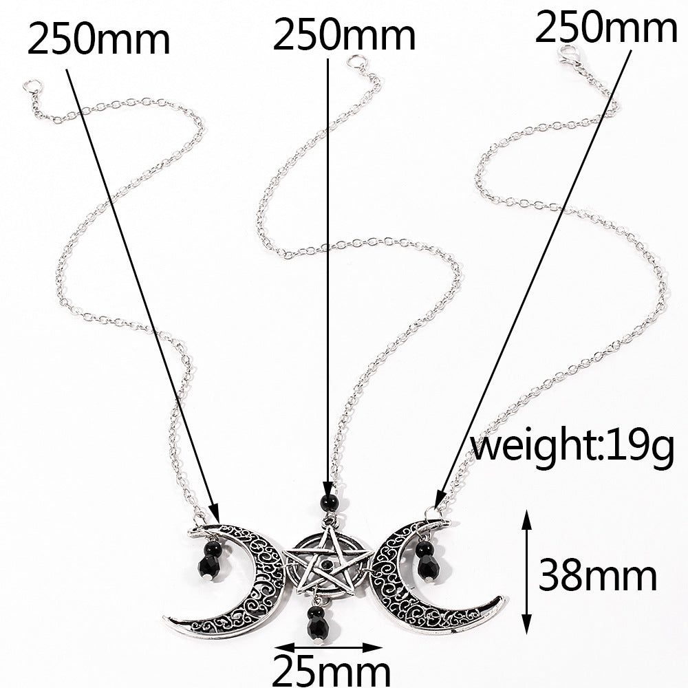 Gotycki Naszyjnik Double Moons Mystical Power