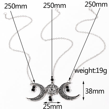 Gotycki Naszyjnik Double Moons Mystical Power