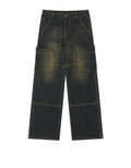 Jeansy Grunge w stylu retro z przetarciem
