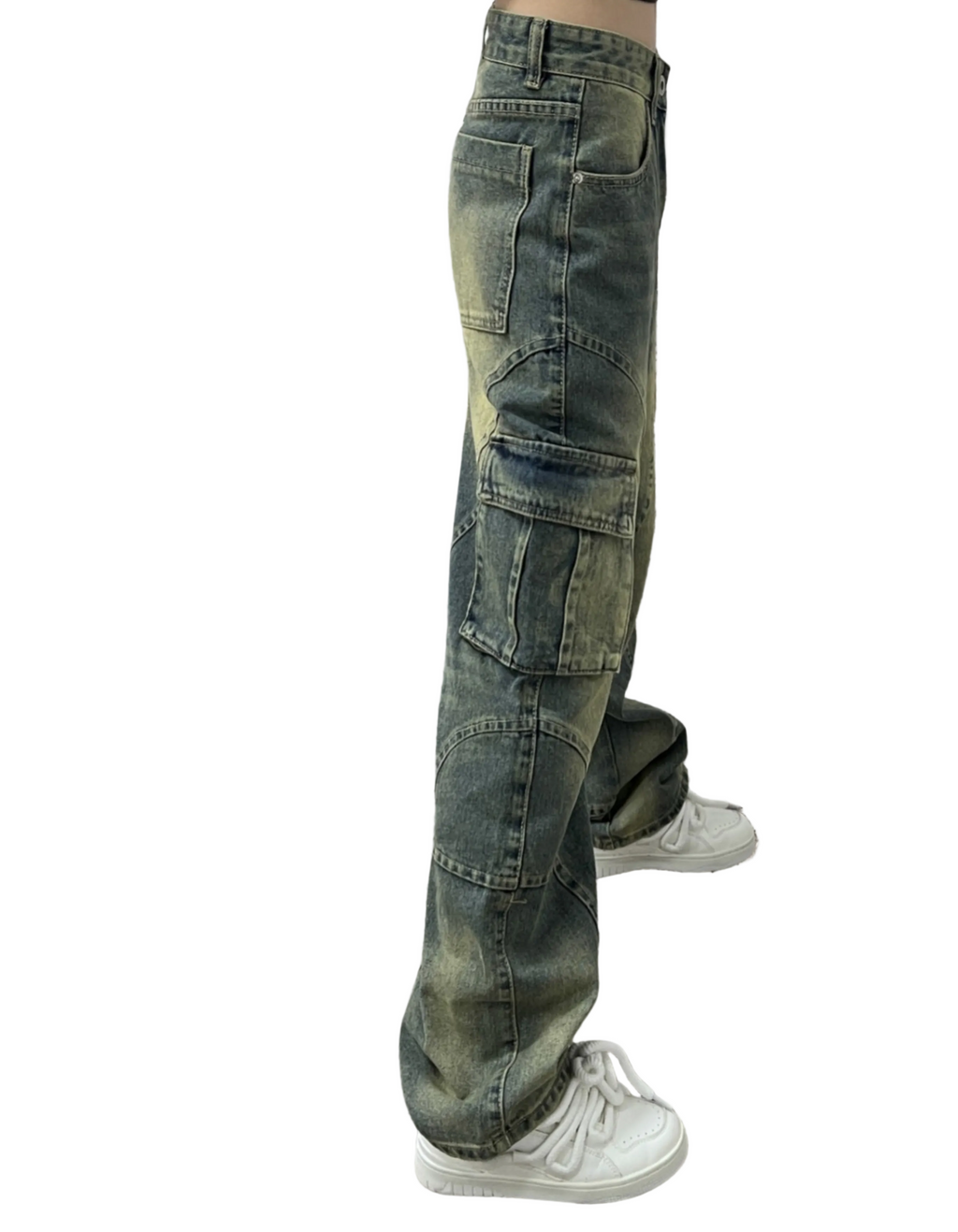 Damskie Spodnie Jeansowe Grunge
