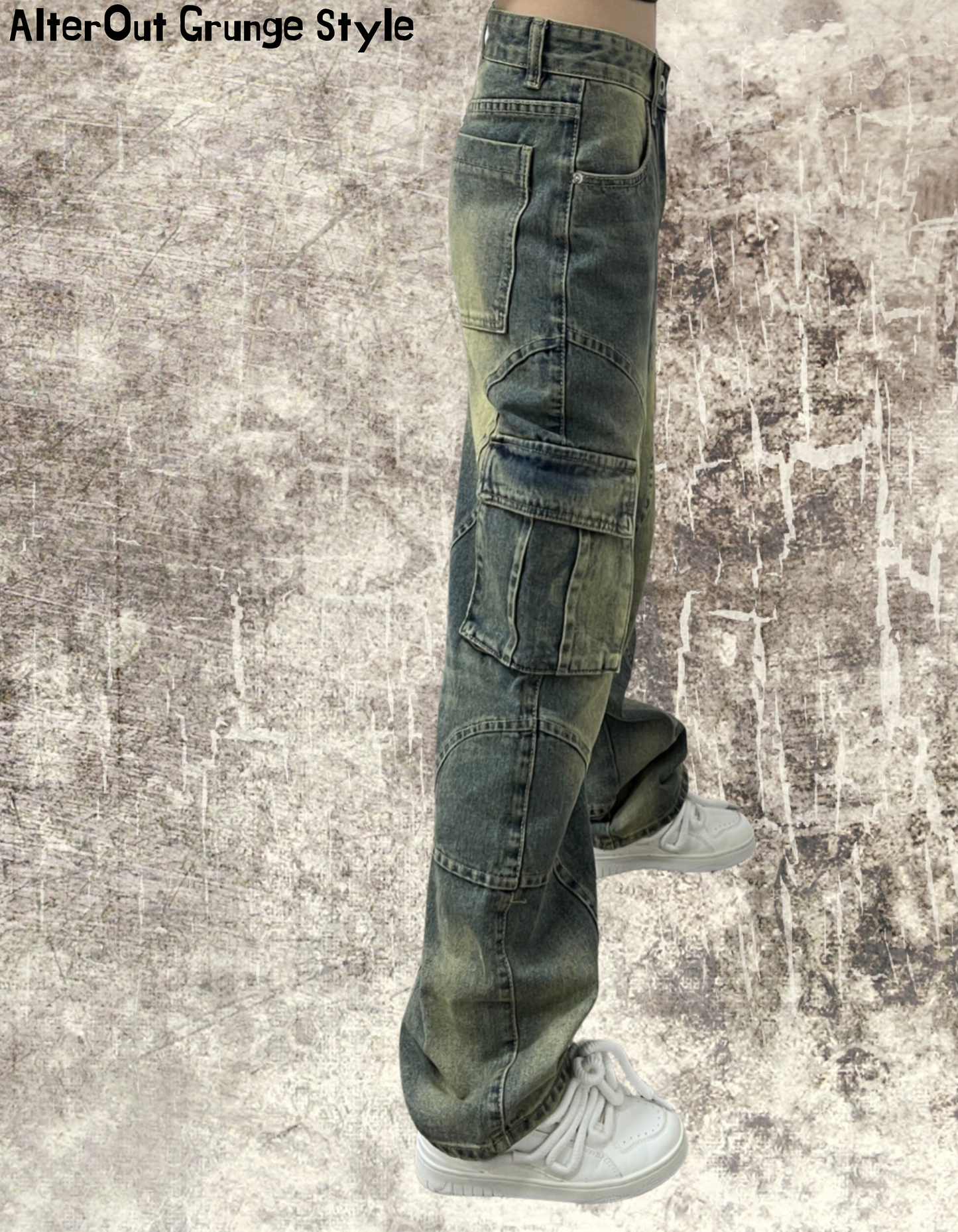 Damskie Spodnie Jeansowe Grunge