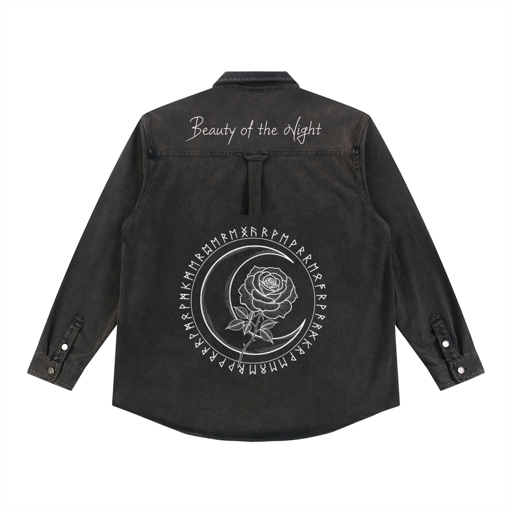 Gotycka Kurtka Denimowa| Dark Night Rose