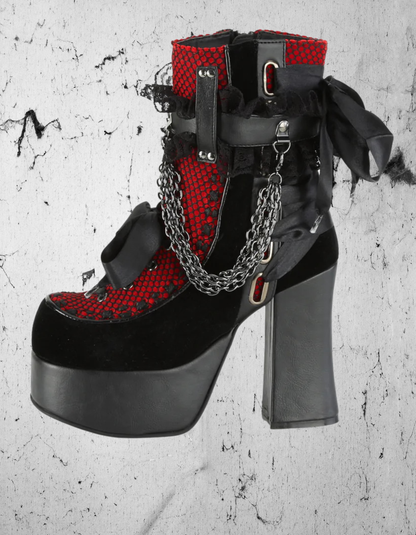 Gotyckie Botki Dark Bloodly Elegance