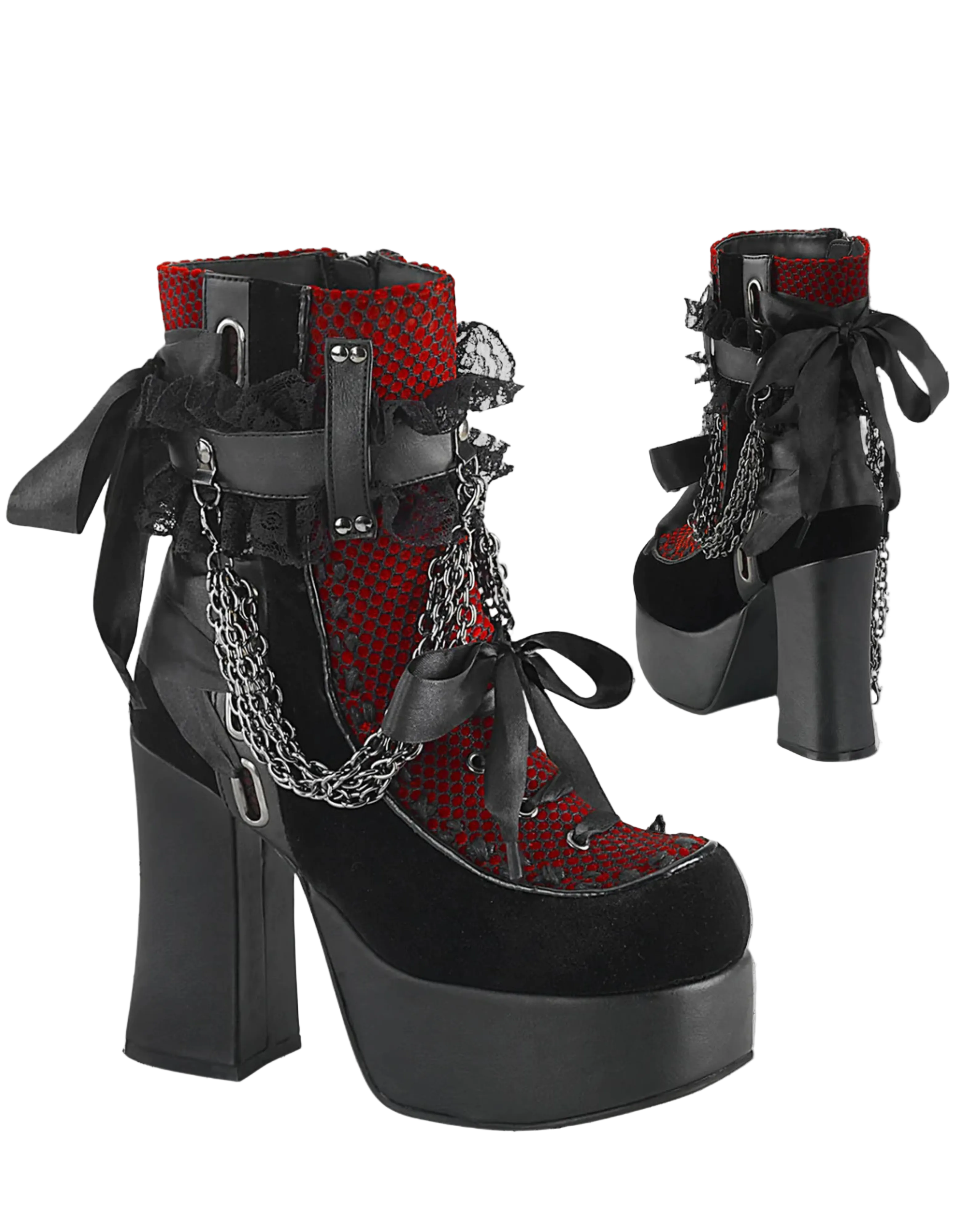Gotyckie Botki Dark Bloodly Elegance