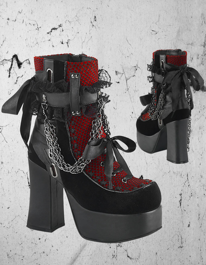 Gotyckie Botki Dark Bloodly Elegance