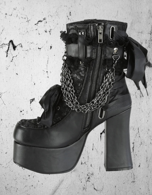 Gotyckie Botki Dark Abbysal Elegance