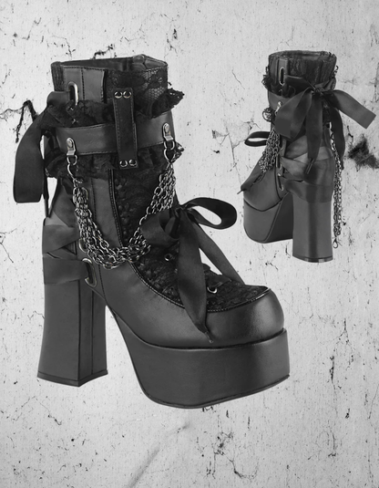 Gotyckie Botki Dark Abbysal Elegance