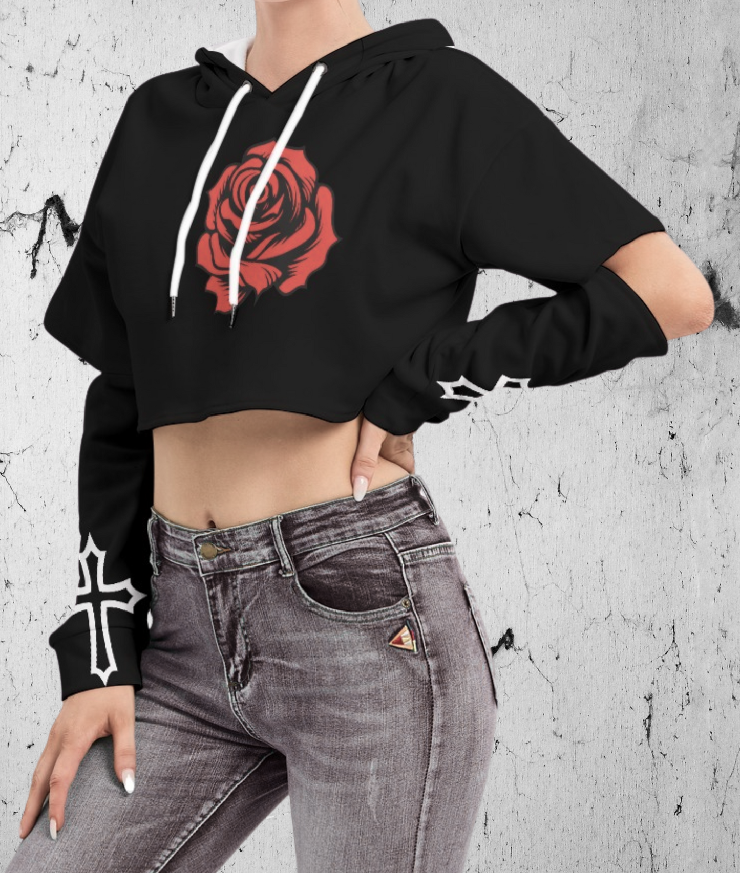 Gotycka Bluza Typu Crop Abyssal Rose