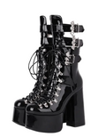 Gotyckie Botki na platformie Dark Trace Gothic Boots