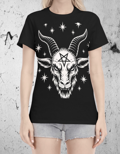 Bawełniana Koszulka Wicca Occult Demon| Gothic-Wicca