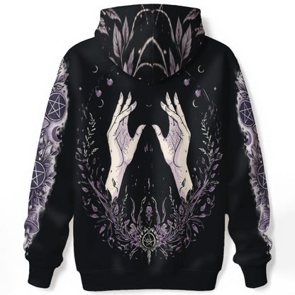 Wiccańska Bluza Rytualna Sacred Moon – 100% Bawełna Premium | Occult Geometry & Moon Magic