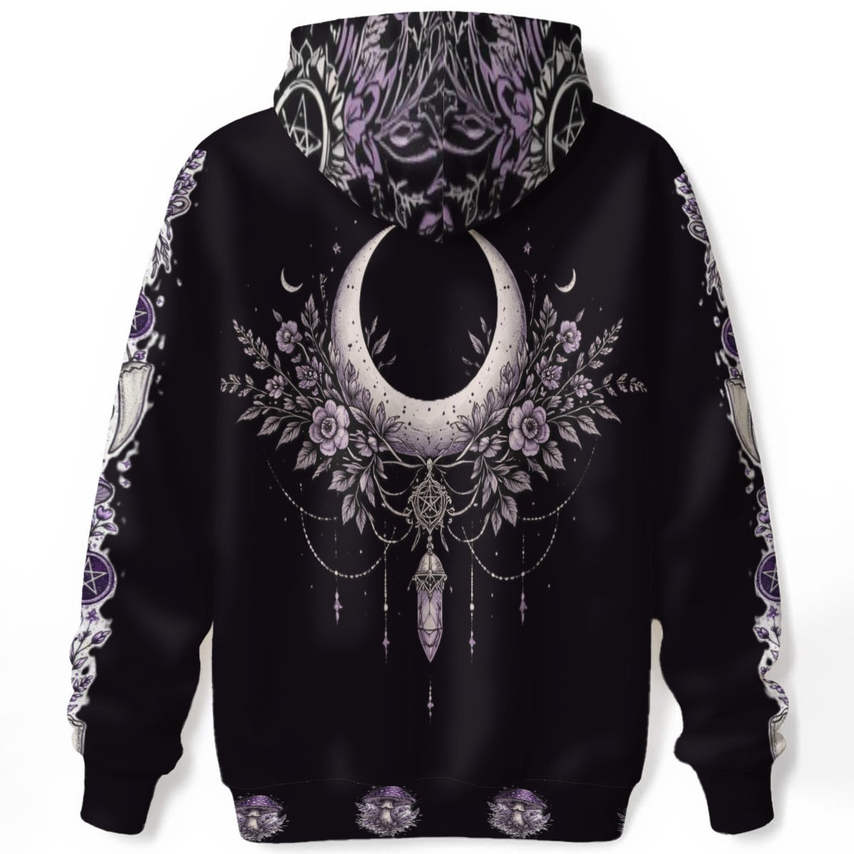 Bawełniana Bluza 310g Mystic Familiar – Wiccański Kot i Księżyc | Heavyweight Witchcraft Hoodie