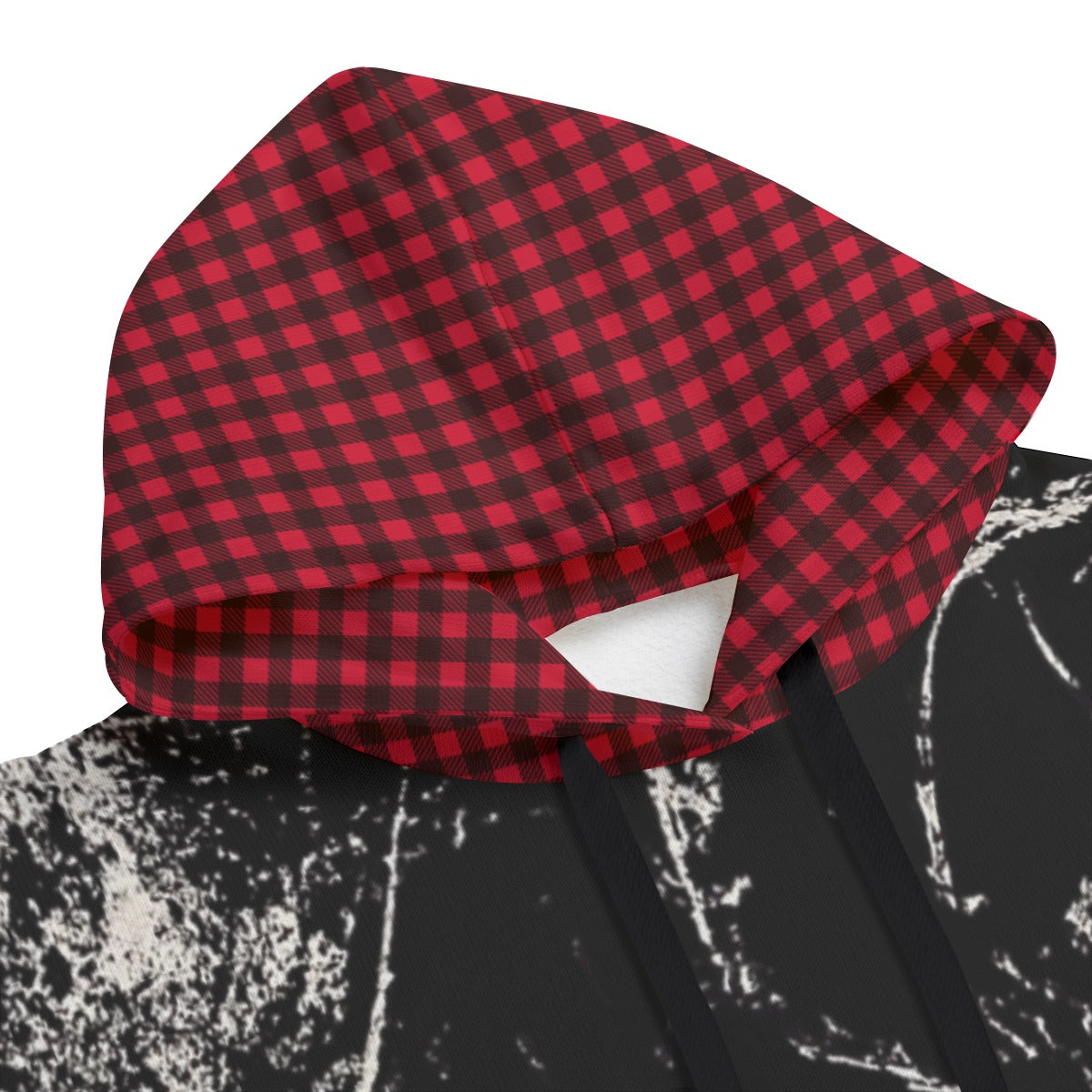 Bluza Oversize Grunge Chaos | Red Tartan Distressed Hoodie