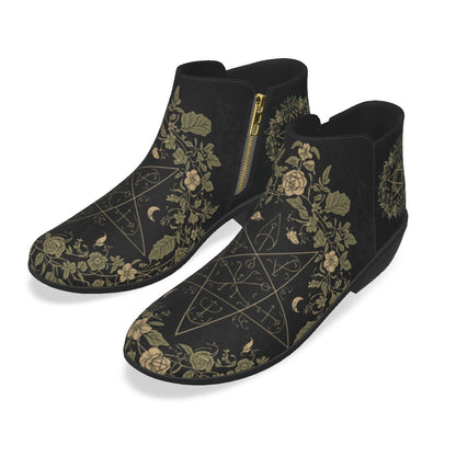 Wiccańskie Botki z Ekozamszu Herbal Witch – Botanic Moon Magic | Alt Fashion Vegan Shoes