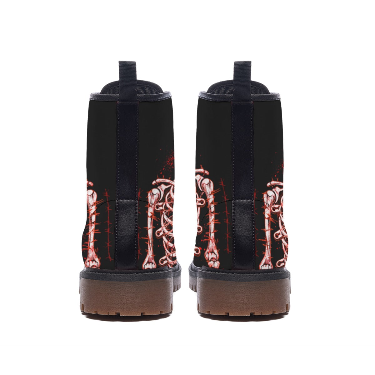 Punkowe Buty Damskie  Screaming Skeleton Combat | Horror Punk Aesthetic | Vegan Leather