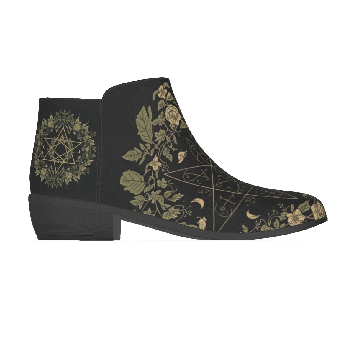 Wiccańskie Botki z Ekozamszu Herbal Witch – Botanic Moon Magic | Alt Fashion Vegan Shoes