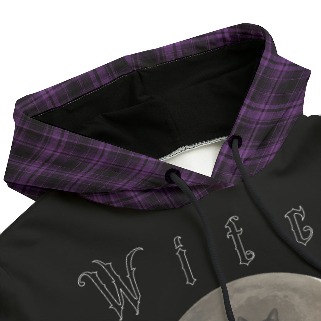 Gotycka Bluza Damska Witch Cat | Mroczna Bluza Witchcore z Kotem | Cotton Blend Hoodie