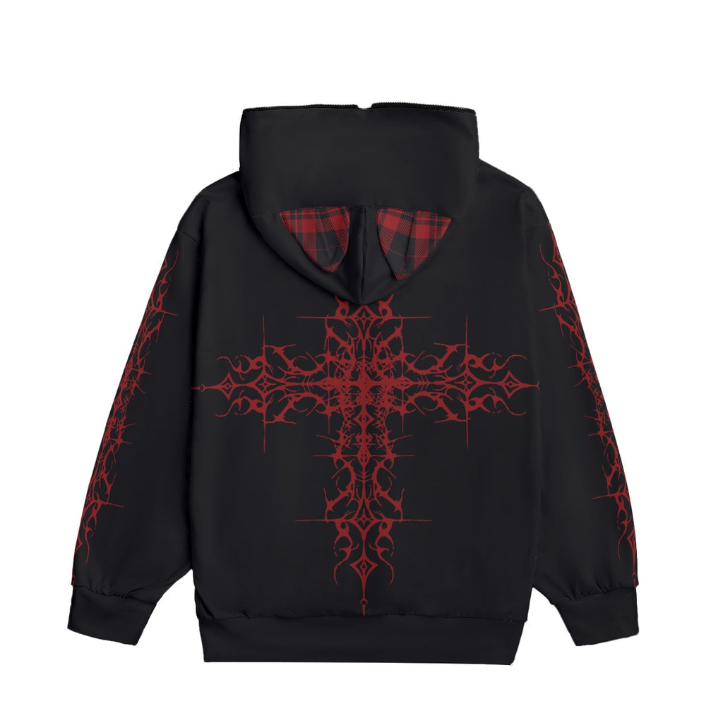 Japońska Bluza Gotycka Harajuku z Kocimi Uszami | AKAI NEKO Full-Zip