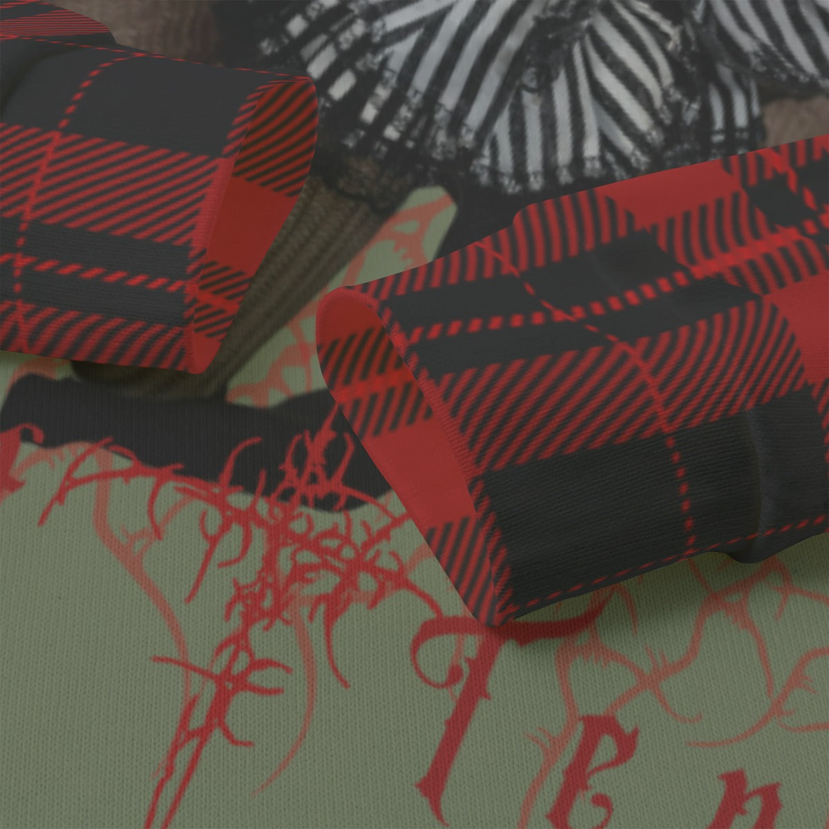 Alternatywny Sweter Grunge Sweet Terror | Red Tartan | 280 GSM