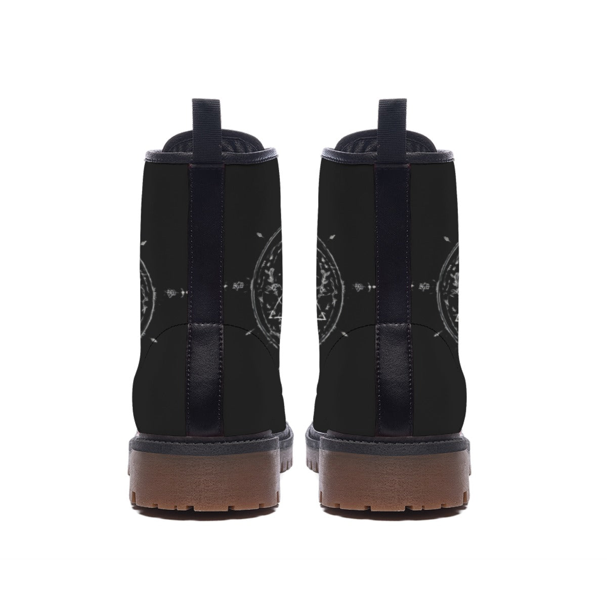 Buty Gotyckie Astral Ritual – Celestial Occult Design | Sznurowane Botki z Ekoskóry | Witchy Aesthetic