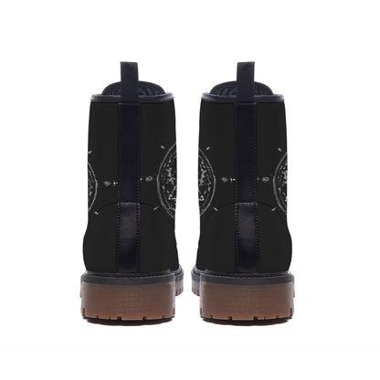 Buty Gotyckie Astral Ritual – Celestial Occult Design | Sznurowane Botki z Ekoskóry | Witchy Aesthetic
