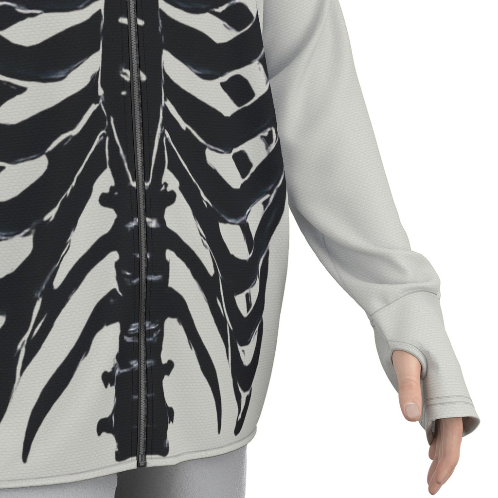 Gotycka Bluza UV50+ Unisex Skeleton Wings – Lekka Bluza z Kapturem Grunge Y2K SPF50+