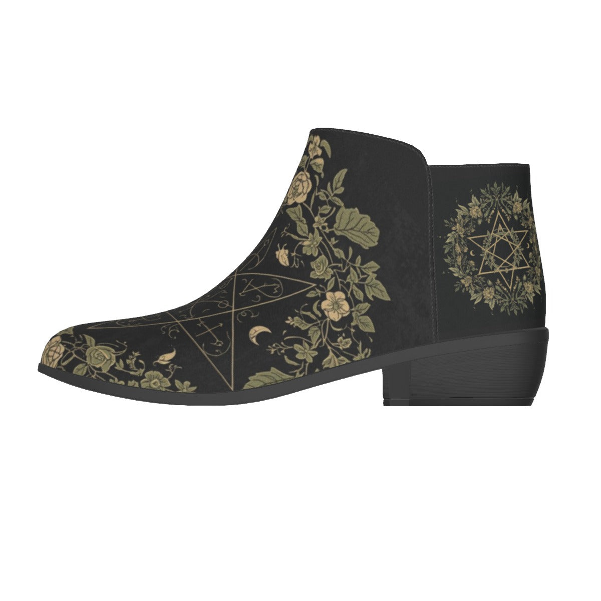 Wiccańskie Botki z Ekozamszu Herbal Witch – Botanic Moon Magic | Alt Fashion Vegan Shoes