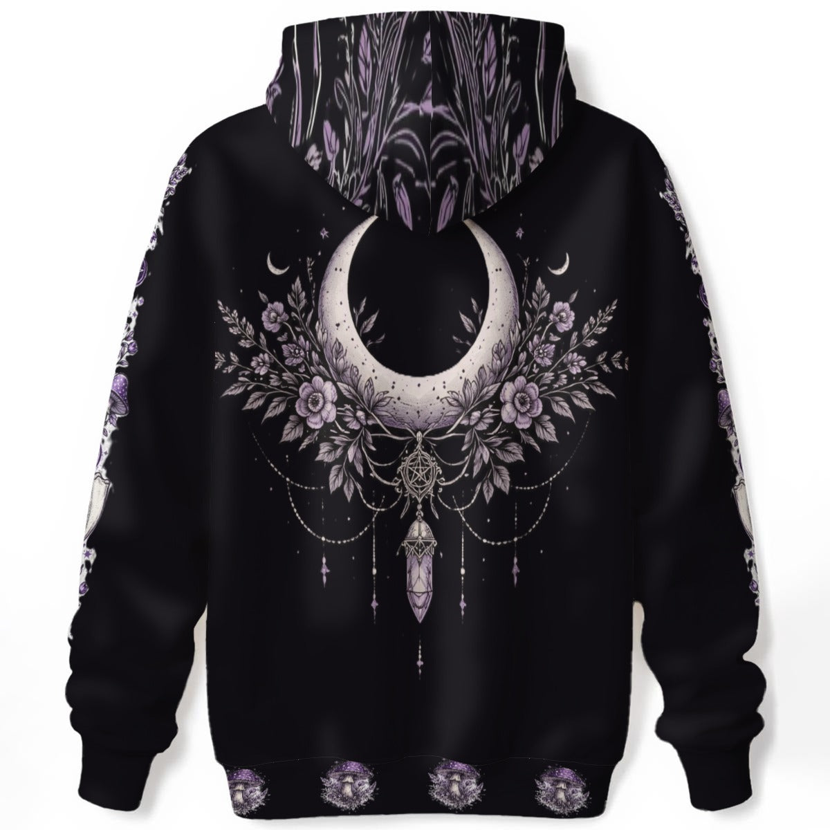 Wiccańska Bluza Rytualna Lunar Wolf – 100% Bawełna Premium | Forest Witchcraft & Occult Style