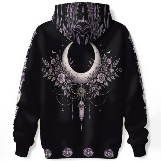 Wiccańska Bluza Rytualna Lunar Wolf – 100% Bawełna Premium | Forest Witchcraft & Occult Style