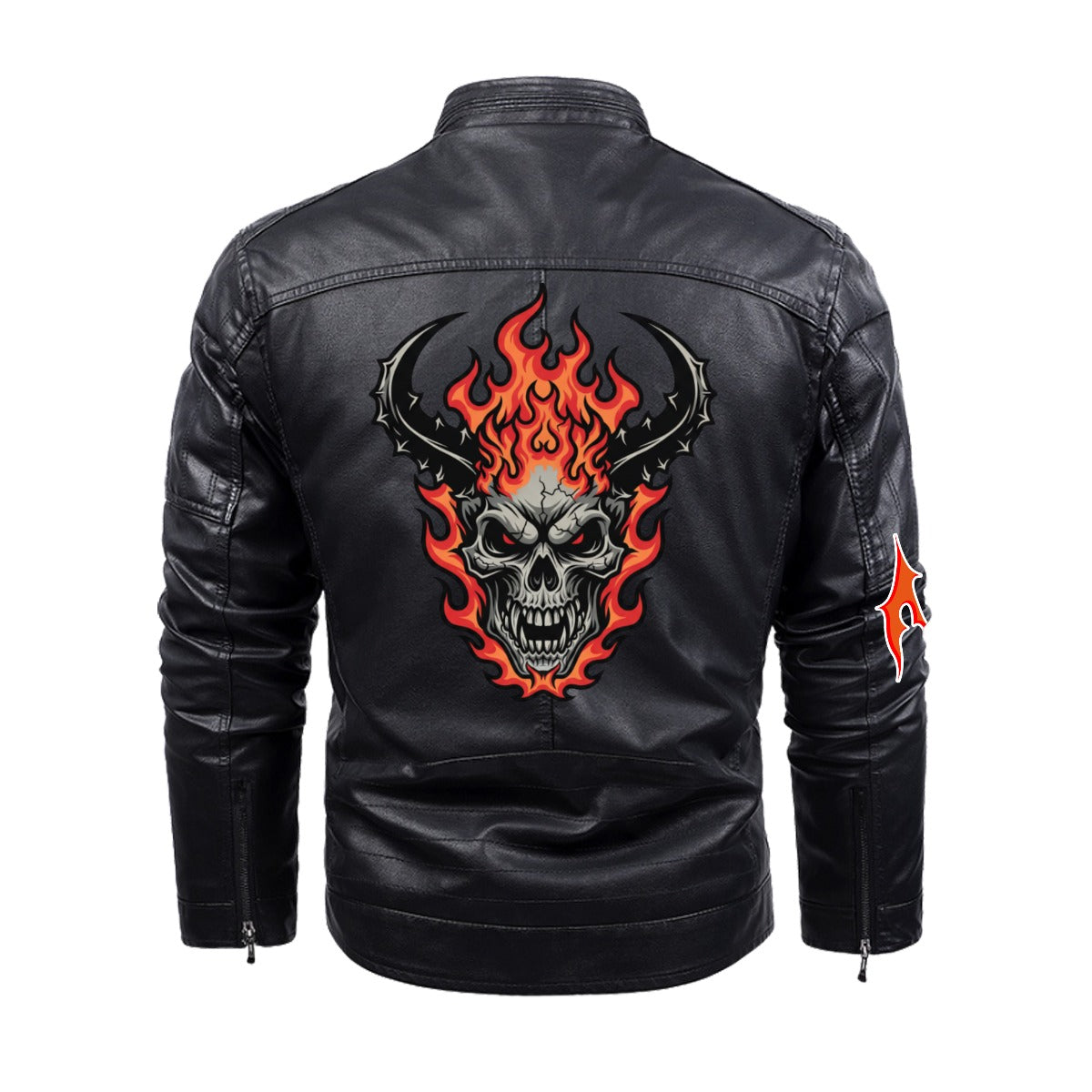 Plus Fleece Decorative Zipper Leather Jacket (DTF)