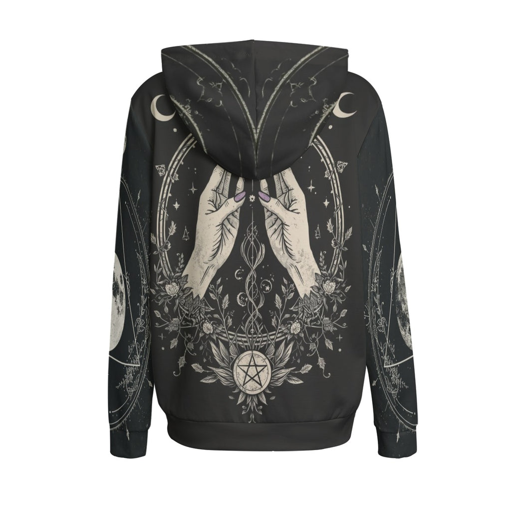 Wiccańska Bluza Rytualna Eternal – All-Over Print | Dark Magic Witch Hoodie | Gothic Aesthetic