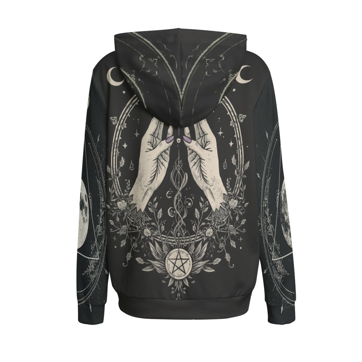 Wiccańska Bluza Rytualna Eternal – All-Over Print | Dark Magic Witch Hoodie | Gothic Aesthetic